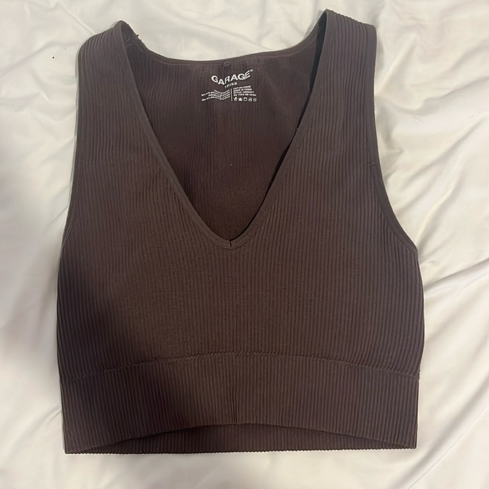 Garage Brown Cropped Tank